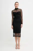 Šaty Sisley černá barva, midi, přiléhavé, 4S3DLV071