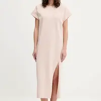 Bavlněné šaty IRO béžová barva, midi, oversize, WM33LITONYA