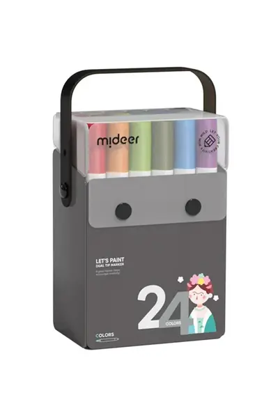 Průsvitné oboustranné fixy Mideer 24-pack