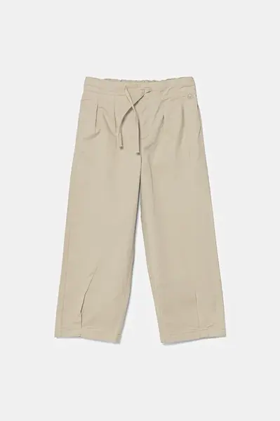 Dětské kalhoty United Colors of Benetton béžová barva, hladké, 4T48CF04D
