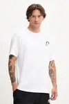 Bavlněné tričko Converse pánské, bílá barva, s potiskem, 10027713-A02