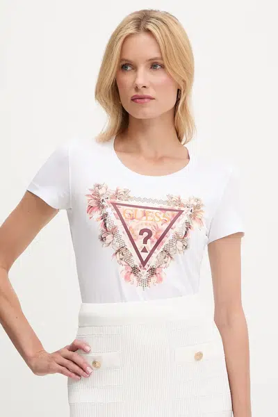 Tričko Guess dámské, bílá barva, W5YI08 J1314