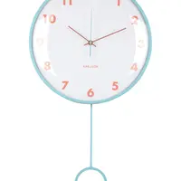 Nástěnné hodiny Karlsson Cheeky Dome Pendulum modrá barva