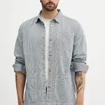 Bavlněná košile Barbour TINDALE pánská, tmavomodrá barva, relaxed, s klasickým límcem, MOS0435