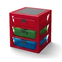 LEGO organizér se třemi zásuvkami - červená