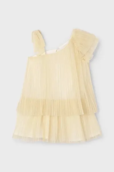 Dívčí šaty Mayoral béžová barva, mini, 3912