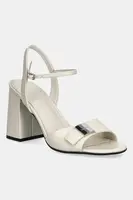 Nubukové sandály Calvin Klein HEEL SANDAL 85 W/CK HW - LTH