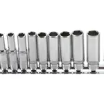 BGS technic Hlavice palcové 1/4” prodloužené, velikosti 3/16 až 1/2”, sada 11 ks - BGS 2429