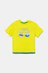 Dětské bavlněné tričko United Colors of Benetton zelená barva, s potiskem, 3SLUG10JF
