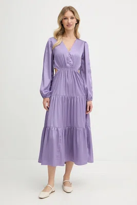 Šaty Pepe Jeans fialová barva, midi, PL953760