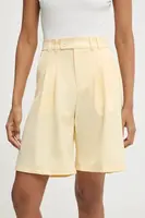 Kraťasy Answear.LAB dámské, žlutá barva, high waist