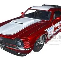 1970 Ford Mustang Boss 429 Candy Red with White Stripes "Super Boss" "Bigtime Muscle" Series 1/24 Diecast Model Car by Jada