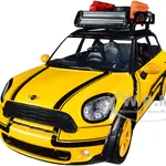 Mini Cooper S Countryman with Roof Rack and Accessories Yellow Metallic and Black "City Classics" Series 1/24 Diecast Model Car by Motormax