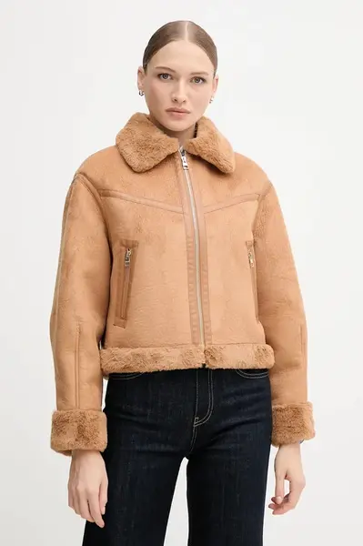 Bunda Gaudi hnědá barva, zimní, 521BD39002