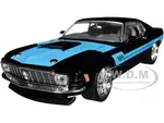 1970 Ford Mustang Gambler 514 Black with Blue Stripes "Foose" Limited Edition to 6650 pieces Worldwide 1/24 Diecast Model Car by M2 Machines
