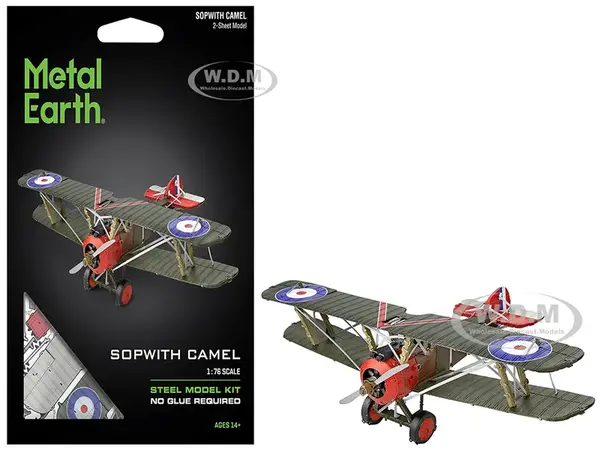 Model Kit Sopwith Camel Aircraft "World War I" British Royal Flying Corps (Moderate Difficulty) Steel Model by Metal Earth