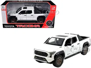 2024 Toyota Tacoma Trailhunter Edition Pickup Truck White Metallic 1/24 Diecast Model Car
