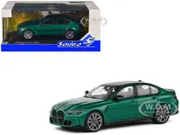 2023 BMW M3 Sedan (G80) Competition Isle of Man Green Metallic with Black Top 1/43 Diecast Model Car by Solido