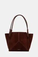 Kožená kabelka Victoria Beckham hnědá barva, B325AAC006914A