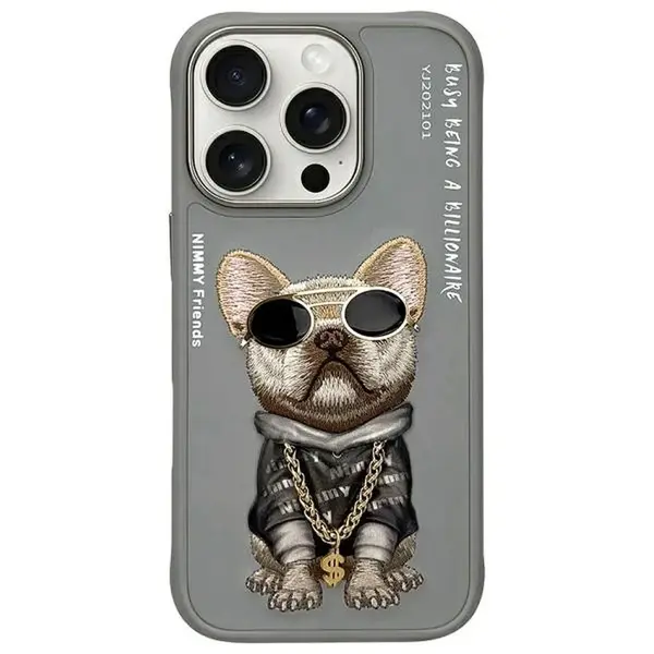 Zadní kryt NIMMY case GLASSES COOL DOG pro Apple iPhone 16 Pro Max, šedá