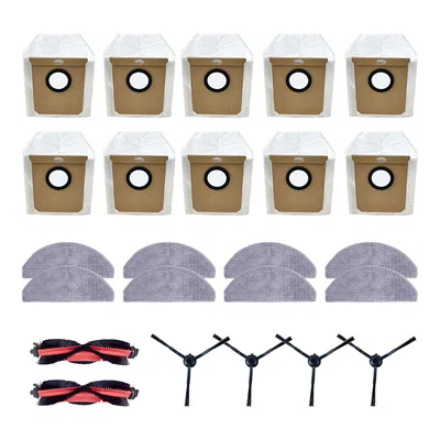 Accessories Sets for ROIDMI EVE CC Robot Vacuum Cleanerï¼Roller Brush*2+Dust Bags*10+Mops*8+Side Brush*4ï¼