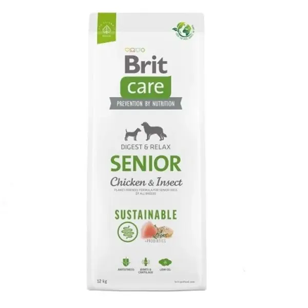 Brit Care Dog Sustainable Senior Chicken & Insect 12 kg | Granule pro psy