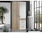 Šatní skříň Cariba, 90 cm, dub san remo/bílá