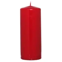 Válcová svíčka červená, 15 cm