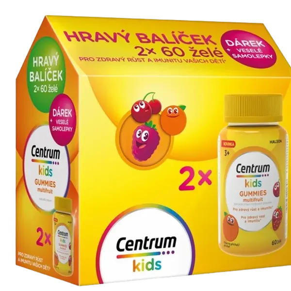 CENTRUM Kids Gummies Multifruit, Dárkové balení 2 x 60 tablety