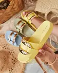 Resti Yellow women's slippers with gold ornament Serina - Footwear