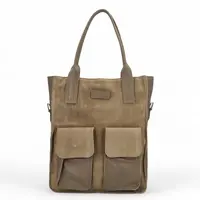 Dámská kožená kabelka na rameno taupe - Delami Giacomo