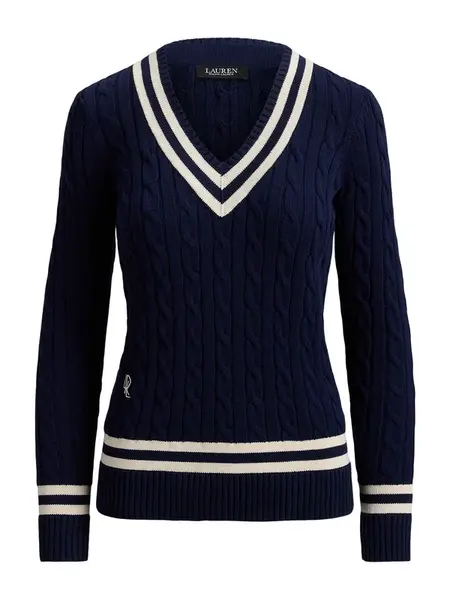 Lauren Ralph Lauren Sveter  námornícka modrá / biela