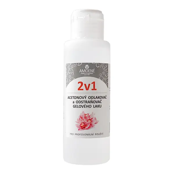 Acetonový odlakovač a odstraňovač gelového laku 2 v 1, Amoené 100 ml (011401M090)