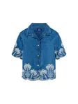 GUESS Blúzka 'PETRA'  modrá denim / biela