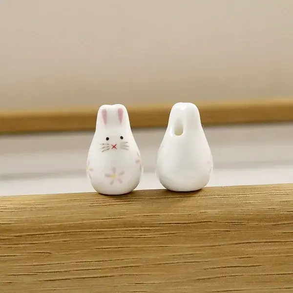 Handmade Porcelain Beads with Cartoon Painted