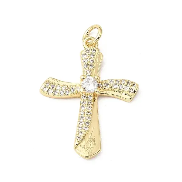 Easter Brass Micro Pave Clear Cubic Zirconia Pendants