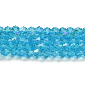 Transparent Electroplate Glass Beads Strands