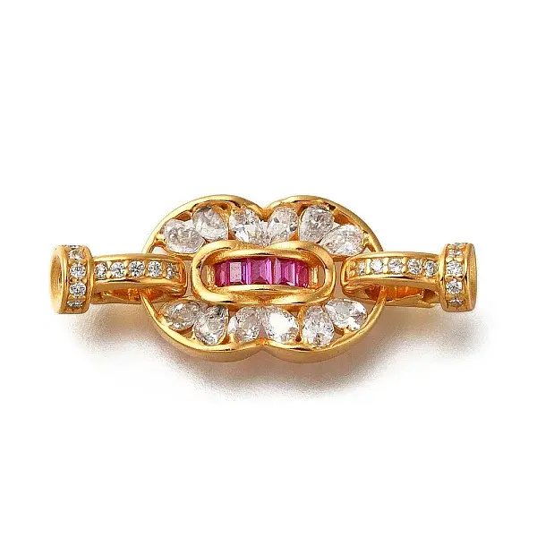 925 Sterling Silver Micro Pave Cubic Zirconia Fold Over Clasps
