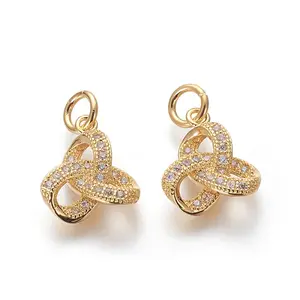 Brass Micro Pave Cubic Zirconia Pendants