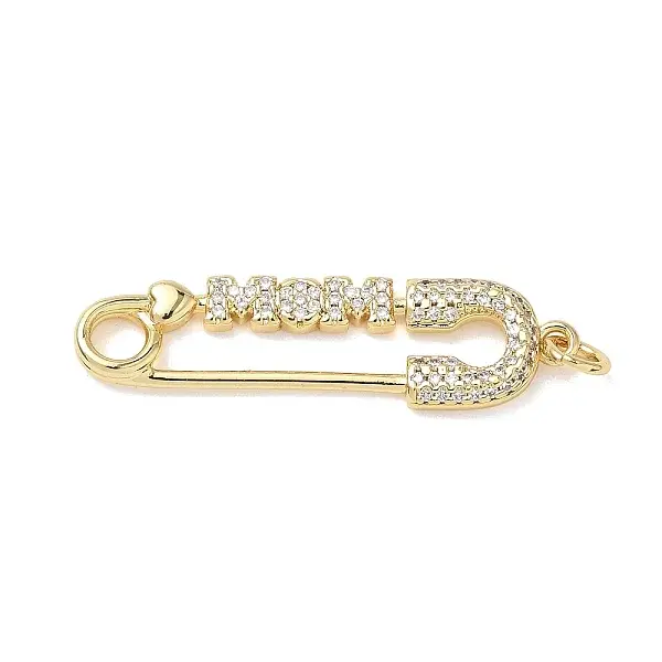 Mother's Day Brass Micro Pave Clear Cubic Zirconia Pendants