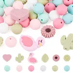 72Pcs Silicone Beads for DIY Spring Themed Jewelry