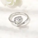 Brass Micro Pave Cubic Zirconia Cuff Open Rings for Women