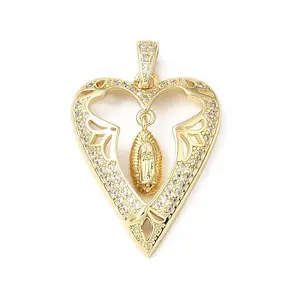 Religion Brass Micro Pave Clear Cubic Zirconia Pendants