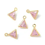 Brass Micro Pave Cubic Zirconia Triangle Charms