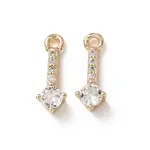 Brass Micro Pave Clear Cubic Zirconia Charms