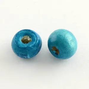 Dyed Natural Wood Beads