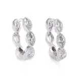 Brass Micro Pave Cubic Zirconia Huggie Hoop Earrings