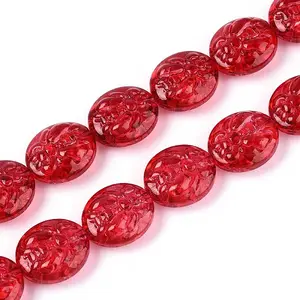 Baking Paint Transparent Glass Beads Strands