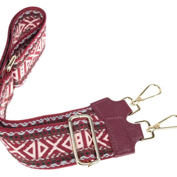 NovaKabelka.cz Látkový přídavný popruh ornamento bordo