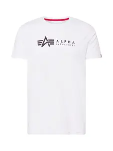 ALPHA INDUSTRIES Tričko  čierna / biela